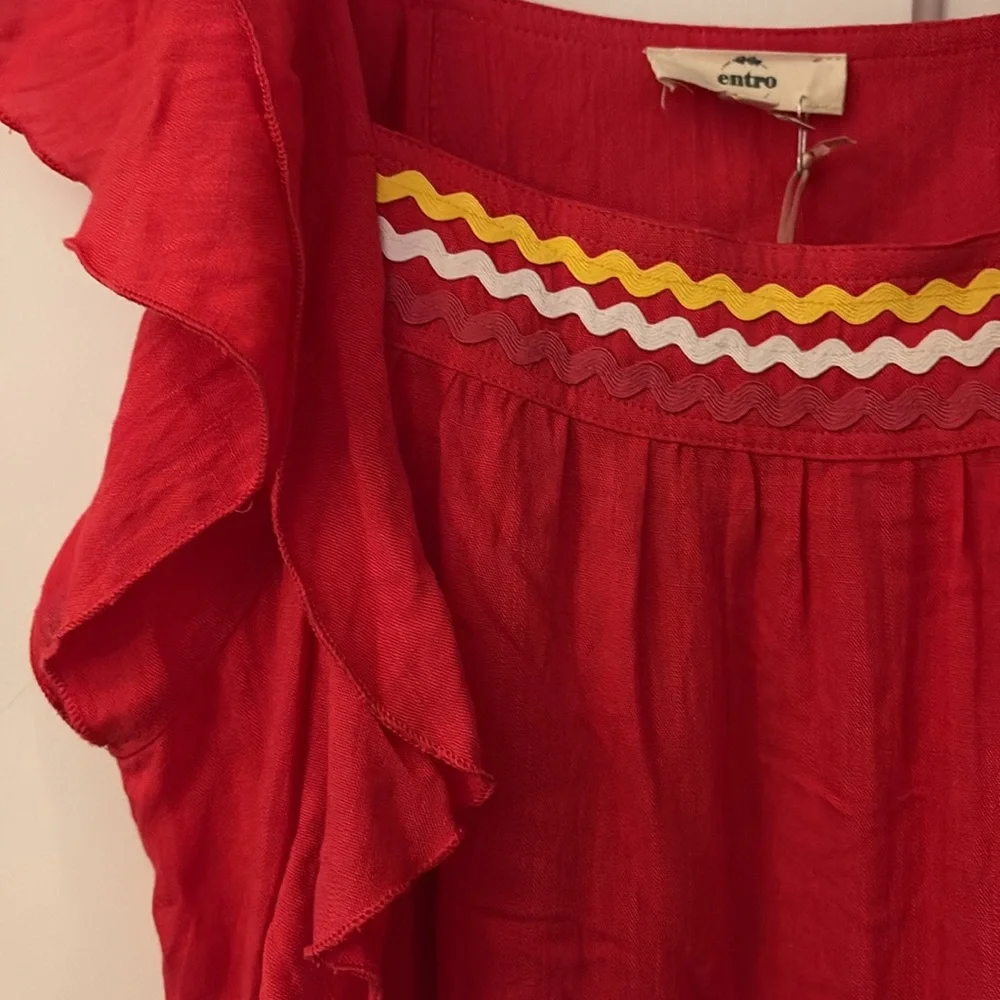 Entro Red Ruffled Dress - Picture 5 of 11